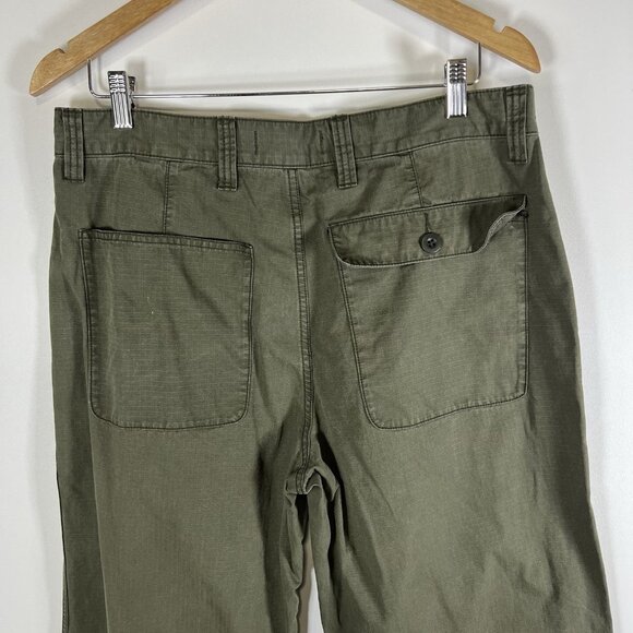 Madewell Twill Wide Leg Utility Pants Woman’s Size 32 Olive Green Boho - Picture 6 of 7